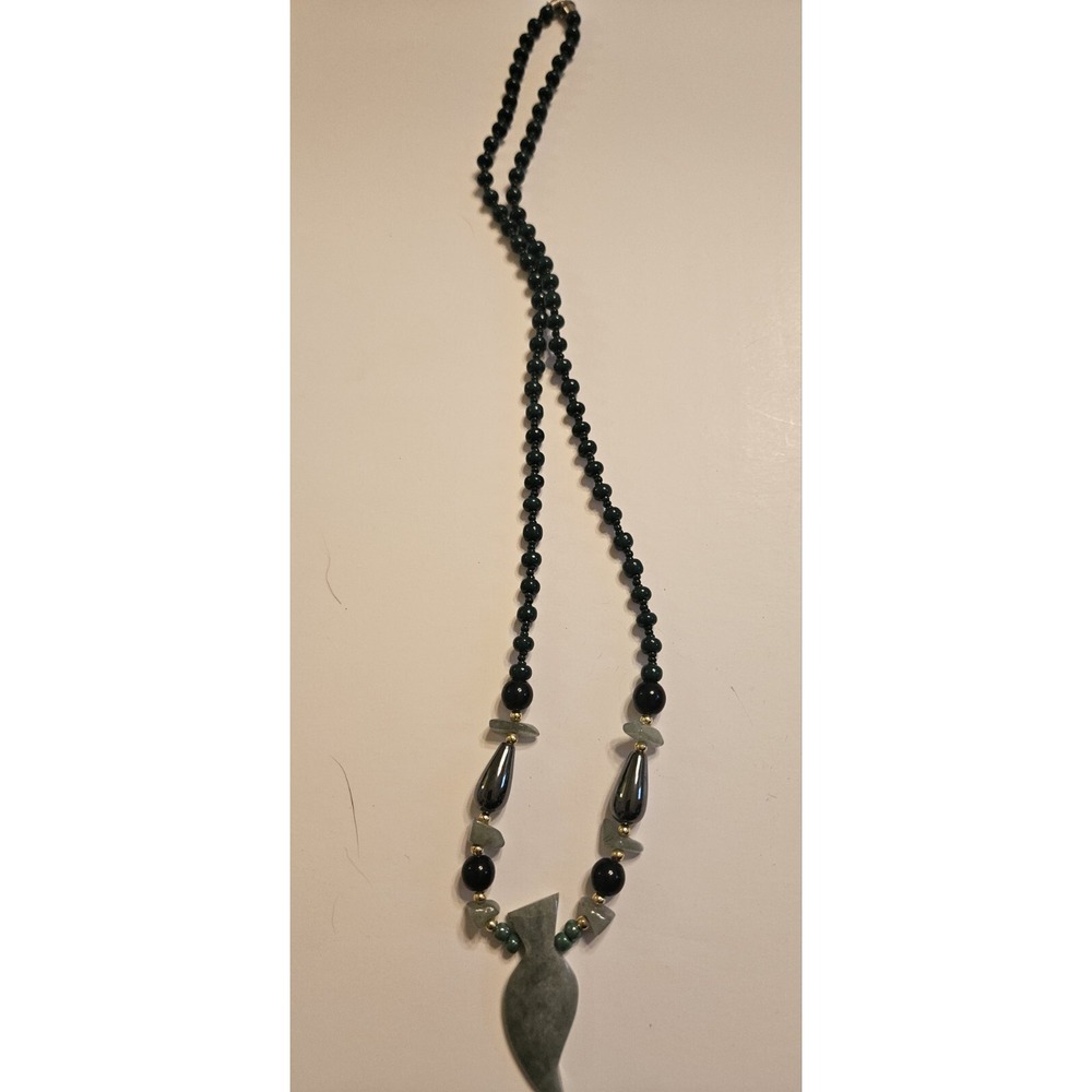 Unbranded Beaded Necklace Leaf Pendant Boho